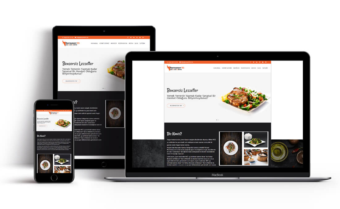 Restaurant & Cafe & Bar & Bistro Web Tasarım V2